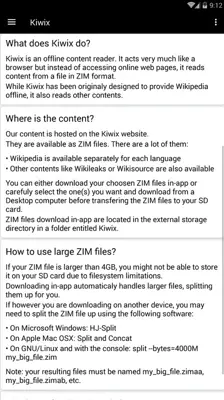 Kiwix android App screenshot 0